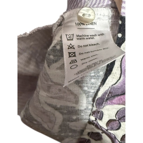 LANHTROPY LIGHTHOUSE LINEN SHIRT DRESS - LAVENDER SKY AND LILAC LOVE S/M - Picture 6 of 6